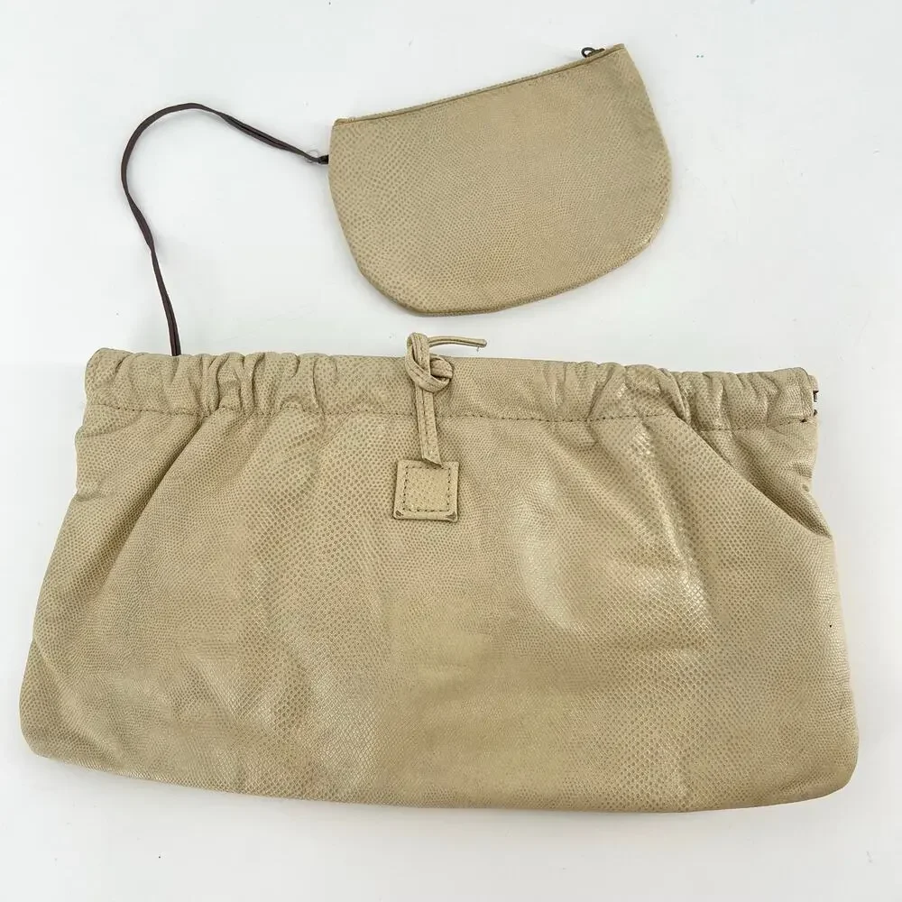80s beige clutch bag Carlos Falchi 1980s vintage